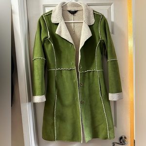 True Grit Women’s Silverton Faux suede green long coat